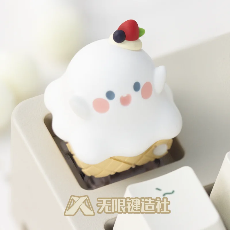 LOBO original Ghost Egg Barrel Kawaii Keycap resina accesorios para teclado mecánico Keycaps ESC reemplazo teclado decoración OEM R4