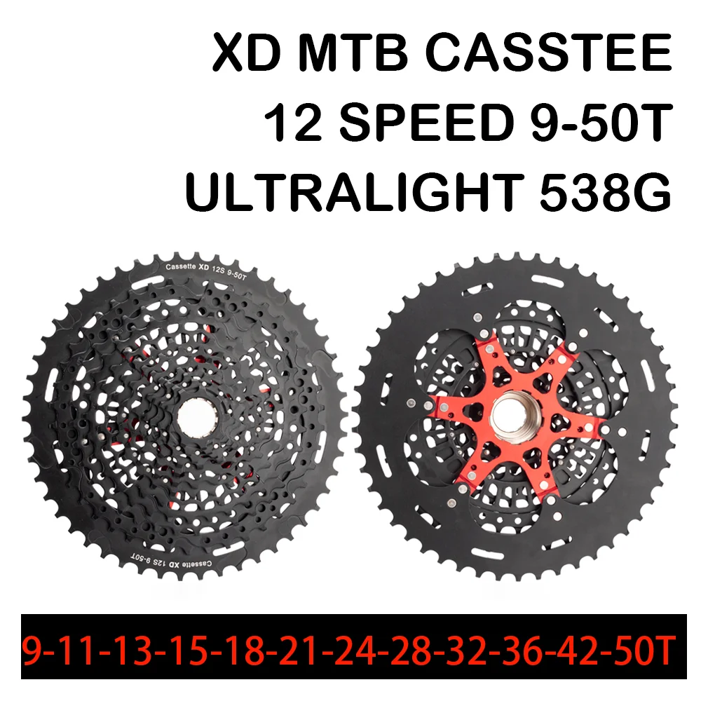 

BOLANY Bicycle Cassette 12 Speed 9-50T Ultralight CNC Rainbow XD Hub 11s 12s MTB Bike Freewheel Sprocket k7 ULT Cycling Parts