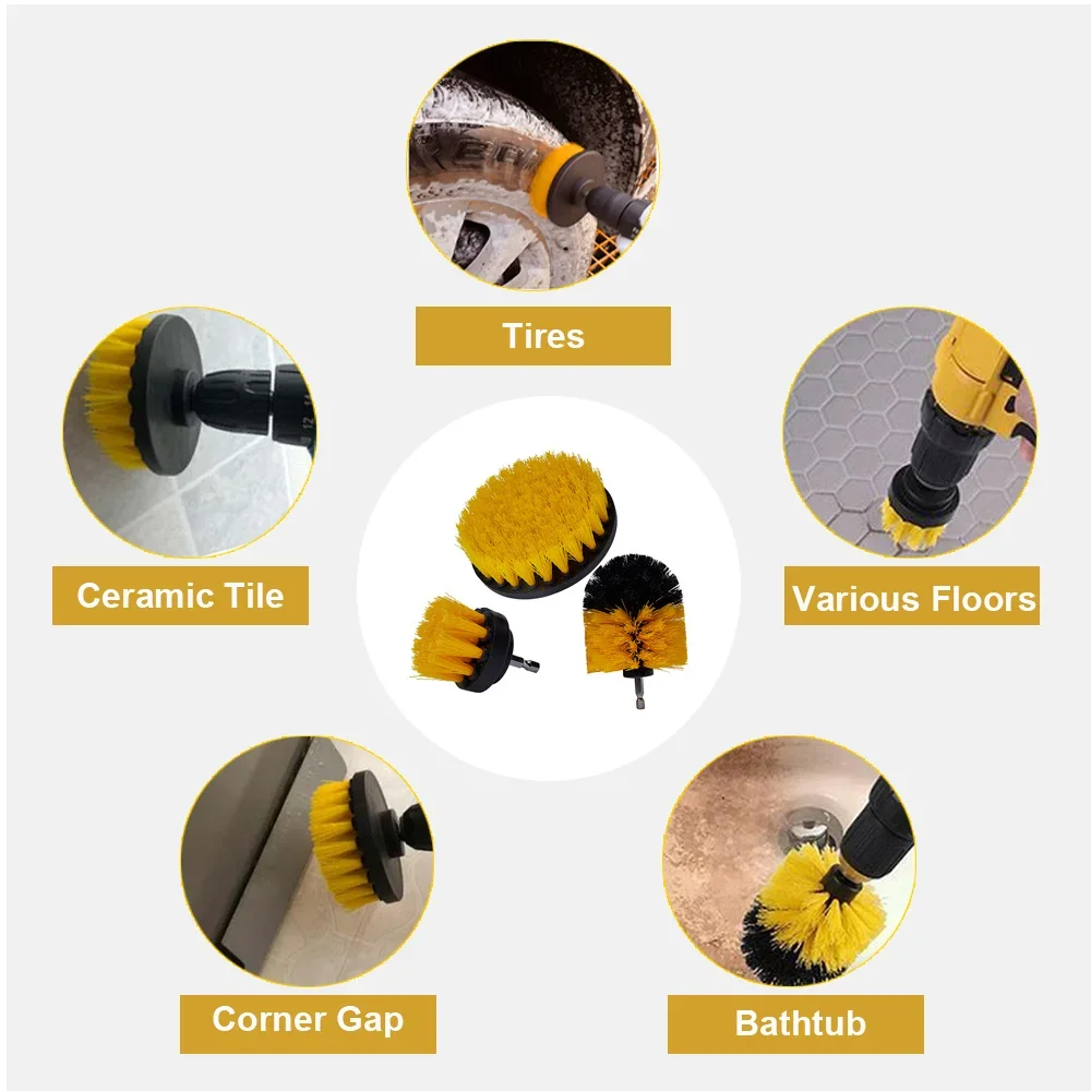 Detailing Brush Set Power Scrubber Drill Brushes Car Polish Pads Car Cleaning Brush For Car Air Vents Rim Dirt Dust Clean Tools image 4