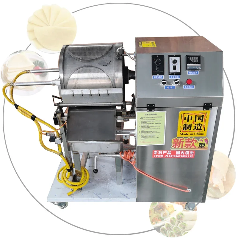 

Automatic Spring Roll Skin Egg Crepe Egg Skin Wrapper Making Machine/ Rotary Wheel Making Spring Roll Peel Making Machine