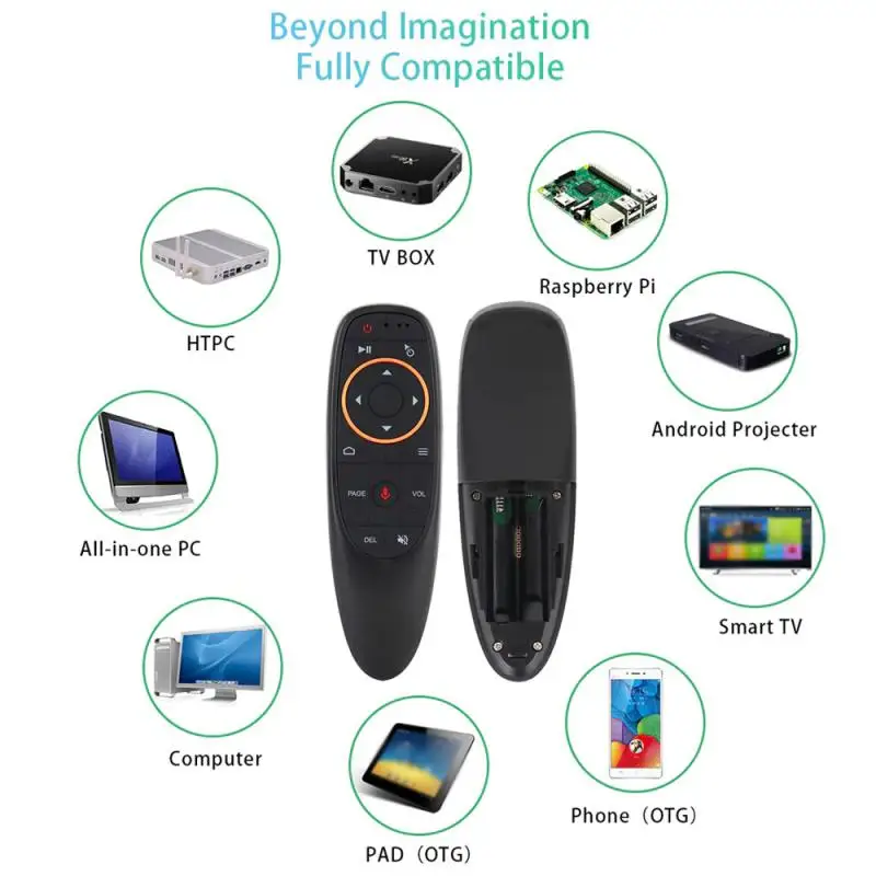 1~6PCS RF Gyroscope G10 Smart Voice Remote Control for Android TV Box PC Wireless Air Mouse IR Learning
