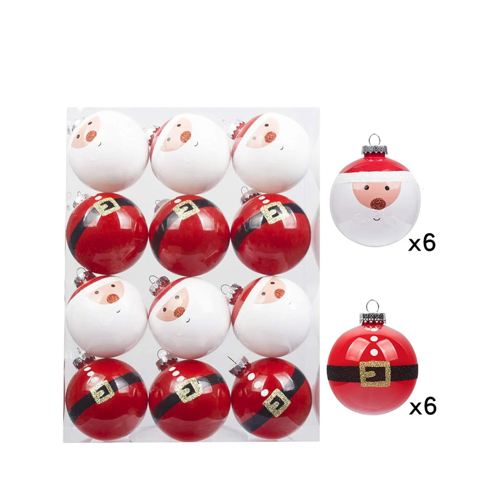 Red White Christmas Balls Christmas Tree Decorations 12pcs Christmas Balls Christmas Ornaments Set For Christmas Tree Home