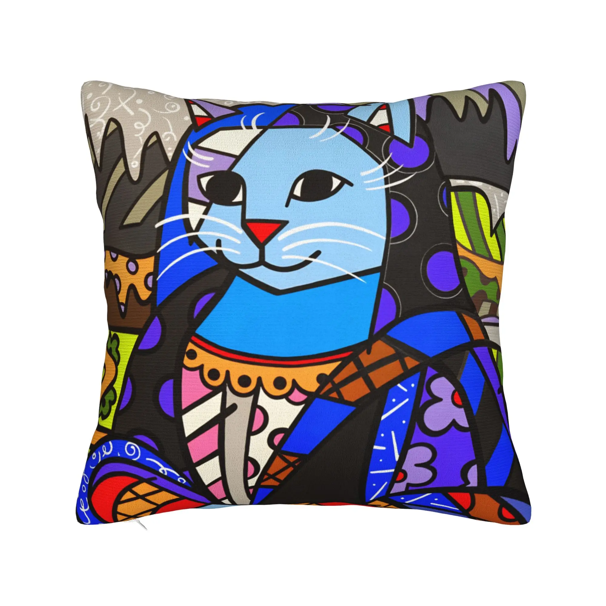 Britto Abstract Art Movement Anime  Pillow Case  Morden Pillow Cover Comfy Pillowcases For Sofa Home Decoration