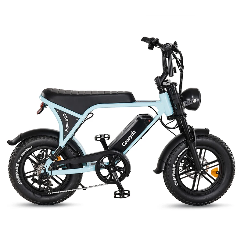 

Mini Electric Mountain Fatbike Electric Bike OUXI V8 Aluminum Alloy Frame 16-Inch Fat Tire Ebike E Bike for Adults