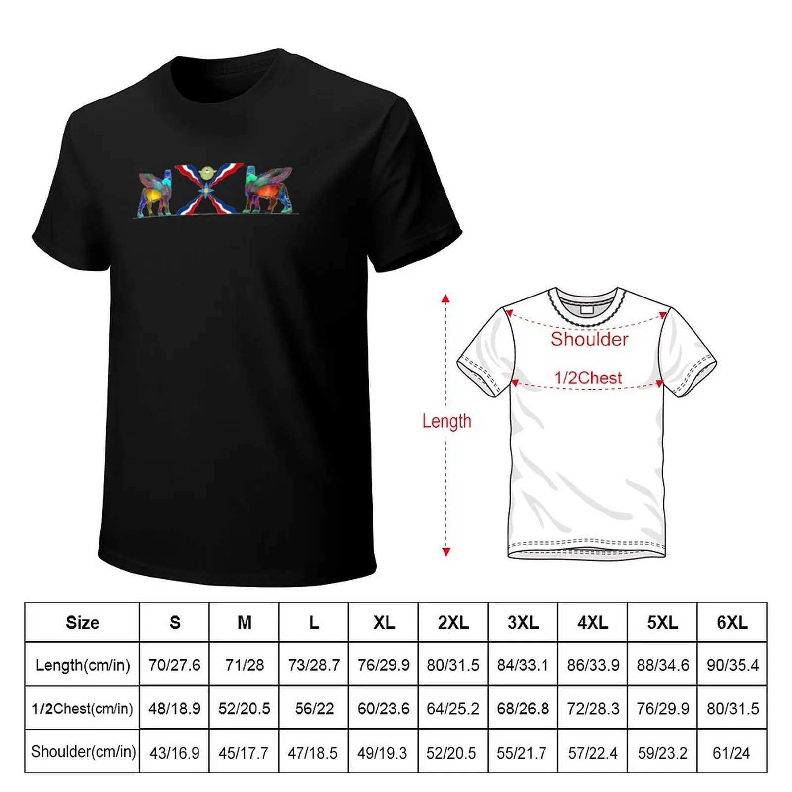 Assyrian Flag And Lamassu T-Shirt tees summer clothes blanks blacks mens workout shirts