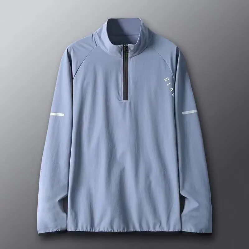 Men's running T-shirt, sports jacket, training quick-dry shirt, fitness long-sleeved half-zip top, football innerwear, basketbal