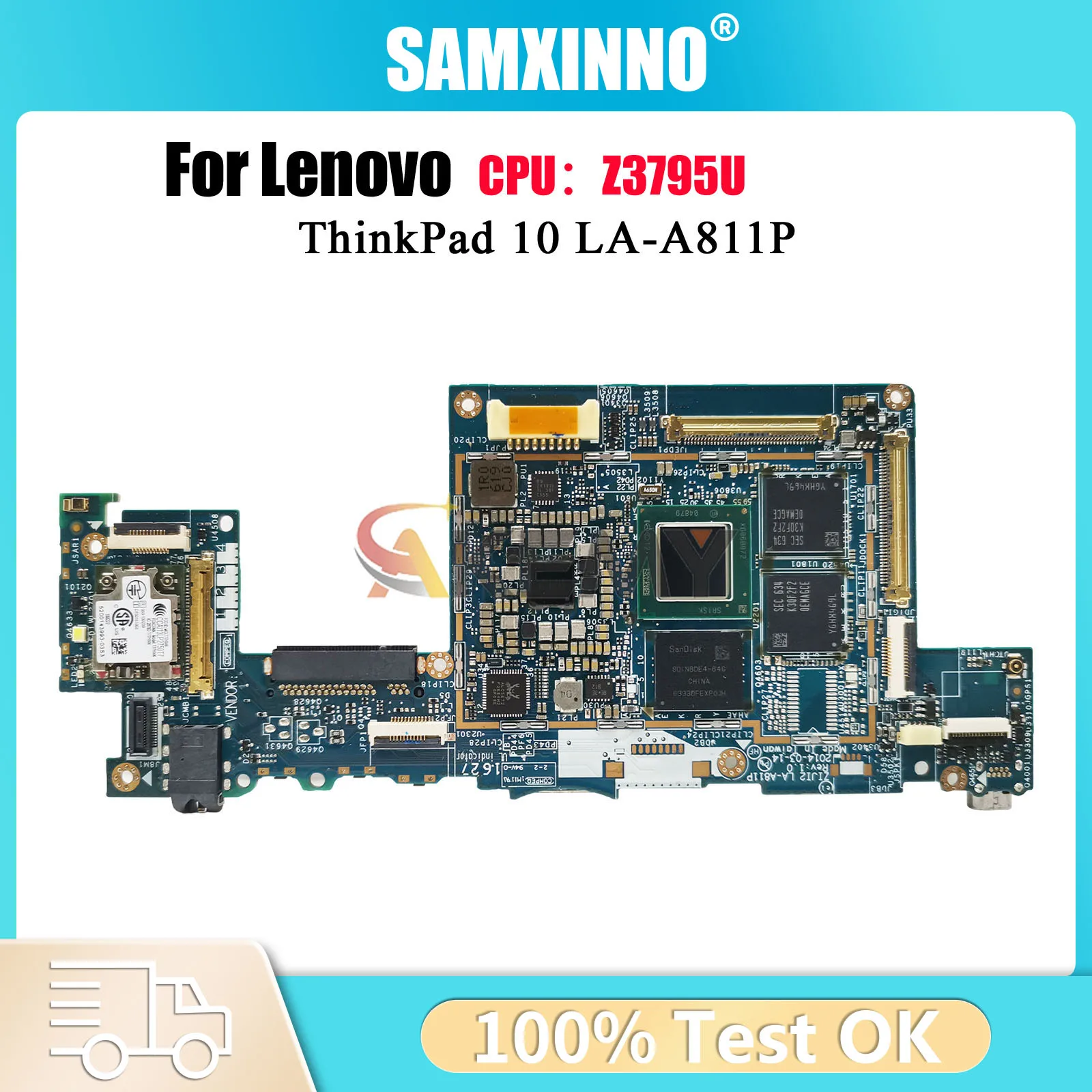 

For Lenovo ThinkPad 10 Laptop Motherboard LA-A811P with Atom Z3795 2GB 4GB RAM 100% Fully Tested