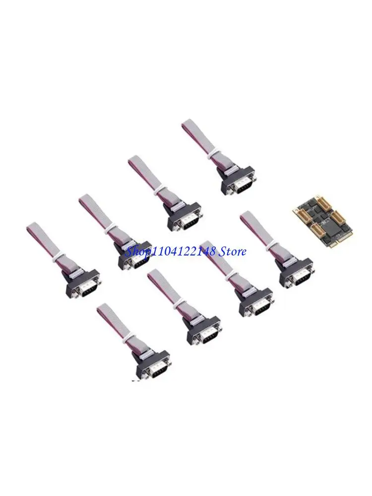 P9FA 8 Serial Ports Controller Card Mini PCIe DB9 RS232 Adapter Mini PCI-E COM Card
