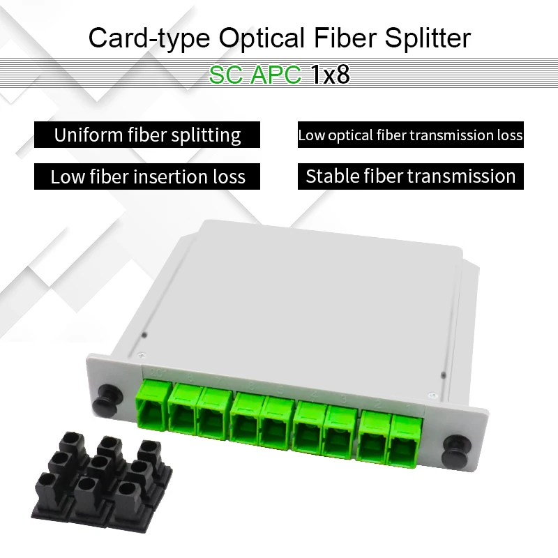 

SC APC Fiber Optic Splitter 1x8 Singlemode PLC Fiber Optic Splitter box SC-APC Splitter Optical Cable Splitter 10pcs/box