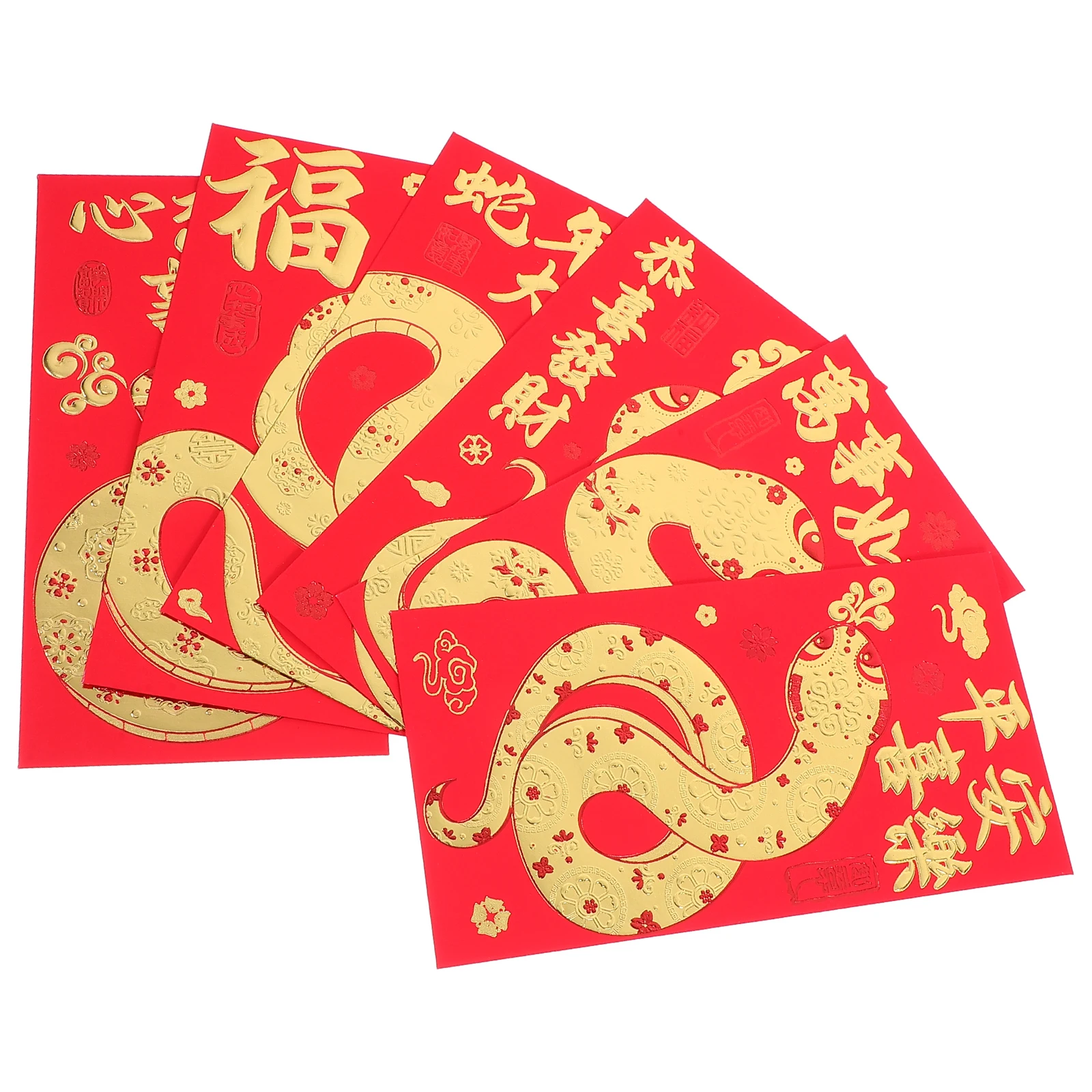 

36pcs New Year Red Envelopes 2025 Snake Year Lucky Money Bags Festive Packets Chinese Traditional Paper Style Lunar Decorations