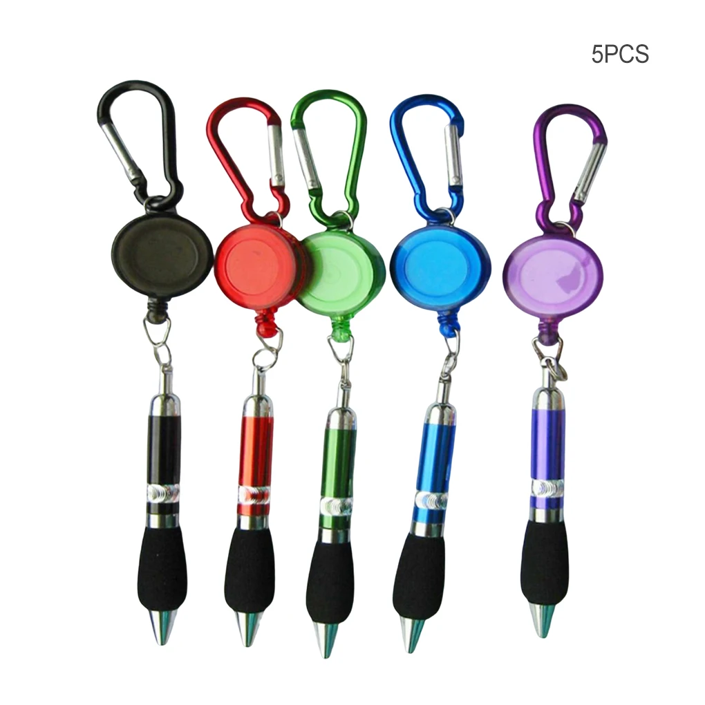 5 Pieces Color Random Carabiner Anti-lost Hanging Buckle Aluminum Pen Climbing Tool Outdoor Mountaineering Travelling