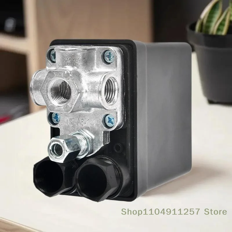 1 Buah Regulator Katup Kontrol Sakelar Tekanan Kompresor Udara Kecil dengan Pengukur untuk Sakelar Kompresor Udara