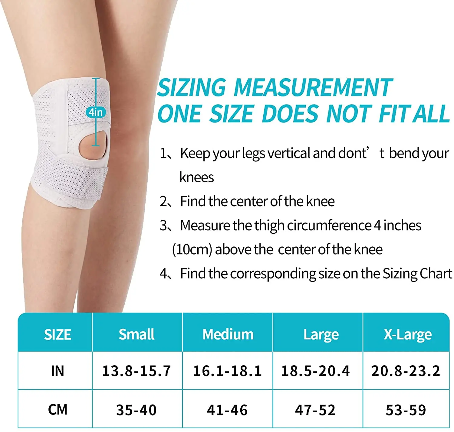 Attelle de genou avec stabilisateurs latéraux, soulage les déchirures du ménisque, l\'arthrite, les douleurs articulaires, soutien respirant