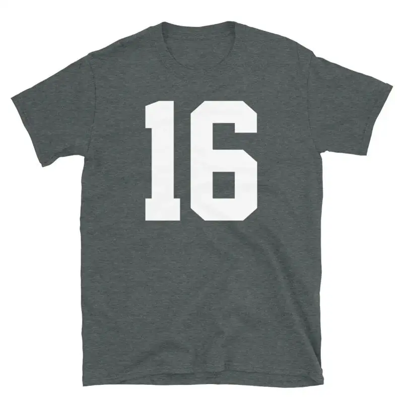Team Uniform Jersey Number 16 Birthday Varsity Short Sleeve Unisex T Shirt