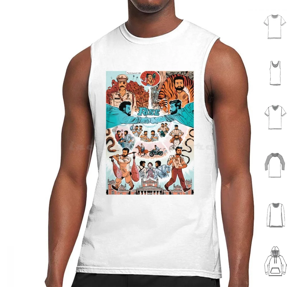 Rrr Rise ( Dosti) تانك القمم طباعة القطن Rrr Dosti فيلم فيلم توليوود الهند سينما Inde Telugu Ram Charan Jr Ntr Alia #1