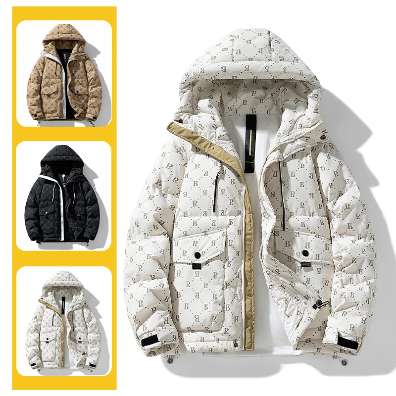

Men Women Korea Style 85% Duck Down Jacket 2025 New Couple Thicken Warm Coats Outdoor Windproof Trend Short Hooded Down