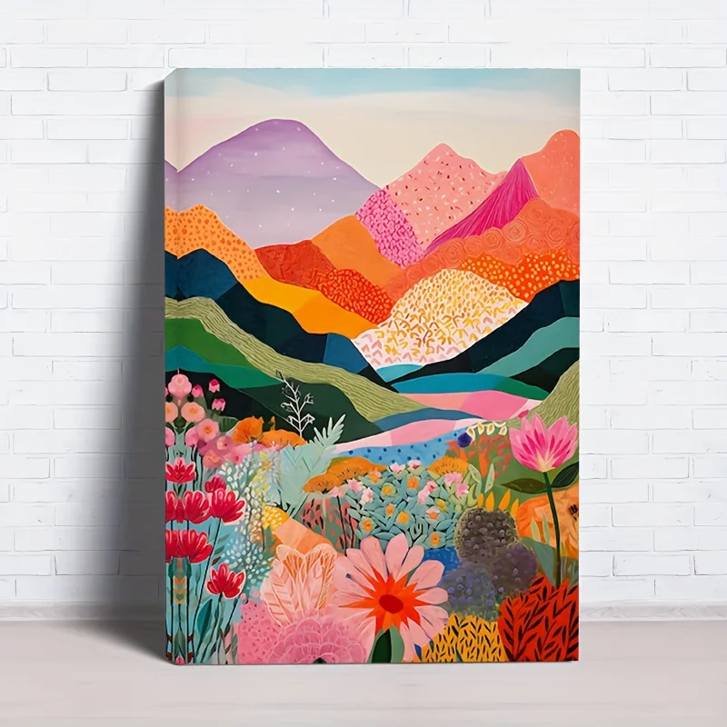 

Framed Canvas Art Print - Abstract Mountain Design for Home Decor, Ready to Hang, Perfect Holiday Gift for All