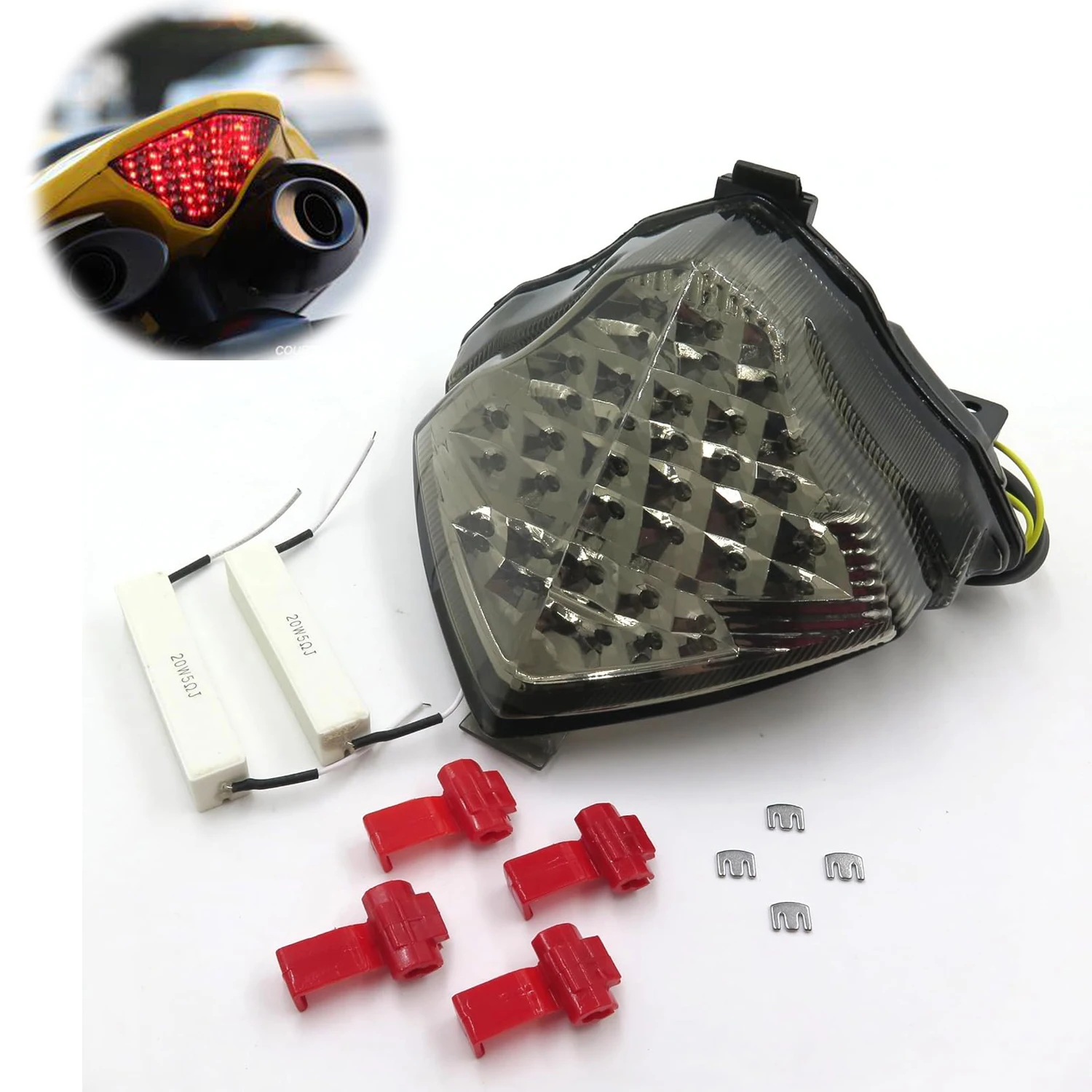 

For Yamaha YZF R1 YZFR1 YZF-R1 2004 2005 2006 APEX RS VECTOR VENTURE LED Tail Brake Light Turn Signals Integrated Taillights
