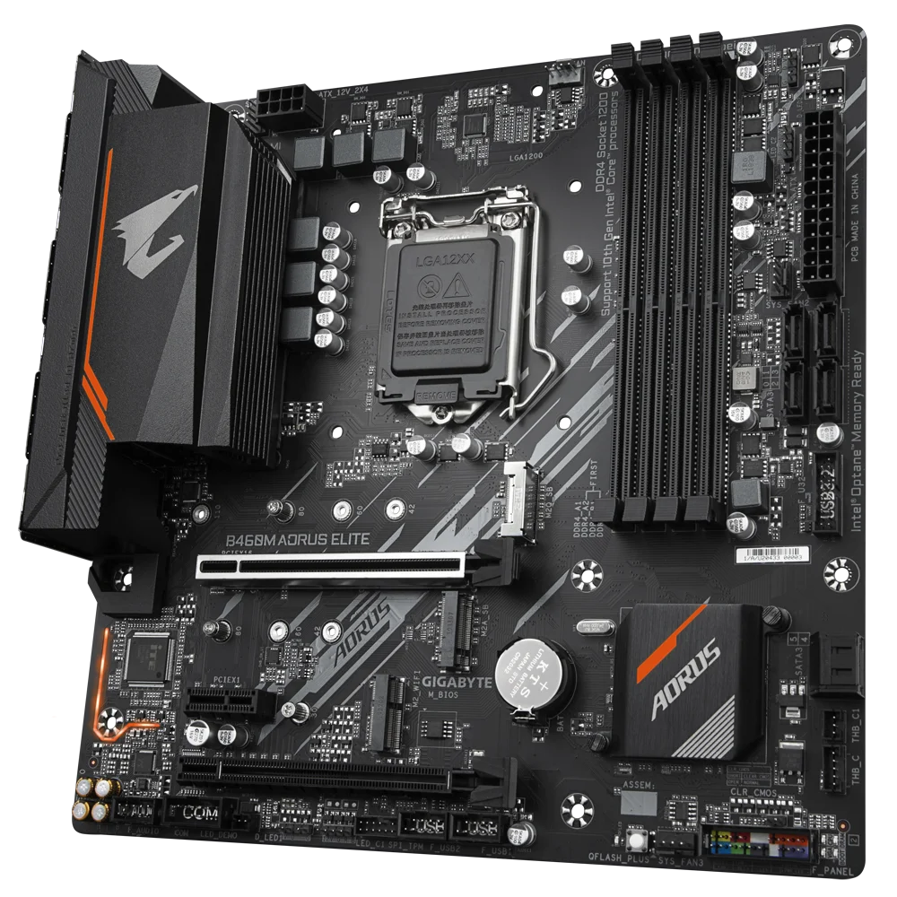 جيجابايت GA B460M AORUS ELITE Micro-ATX Intel B460 DDR4 M.2 128G دعم 10 gen LGA 1200 CPU تفكيك اللوحة الأم