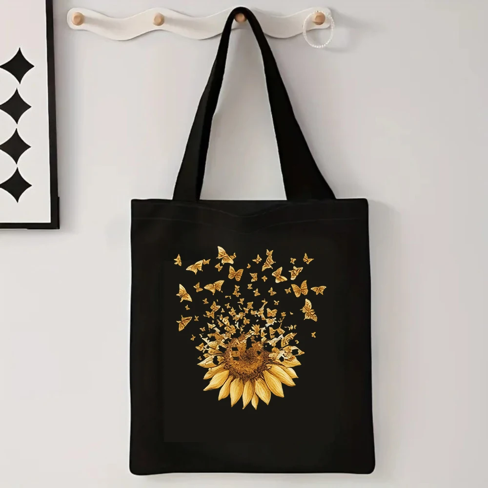 

Beach Grammy Canvas Tote Bag with Leopard Print Sunglasses and Tropical Graphic Print Reusable Gift