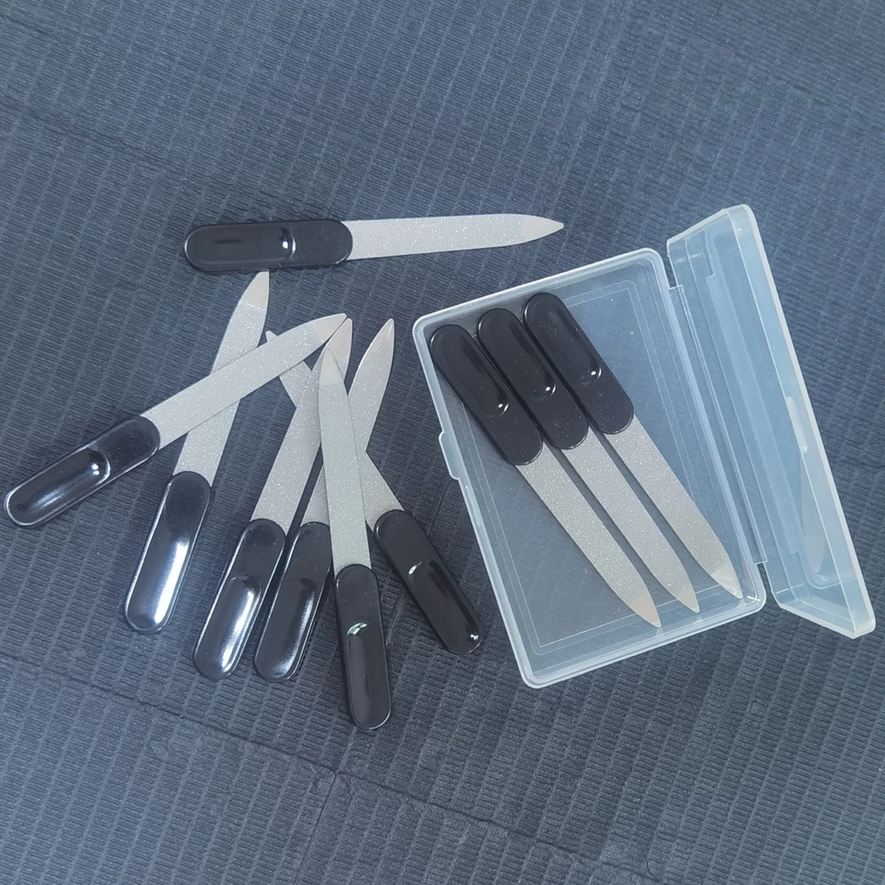 10 Stück Edelstahl Dual Nagelfeilen Metall Schleiffeile Pediküre Pflege für professionelle Finger Zehen Nagelpflege Maniküre Werkzeuge Kits