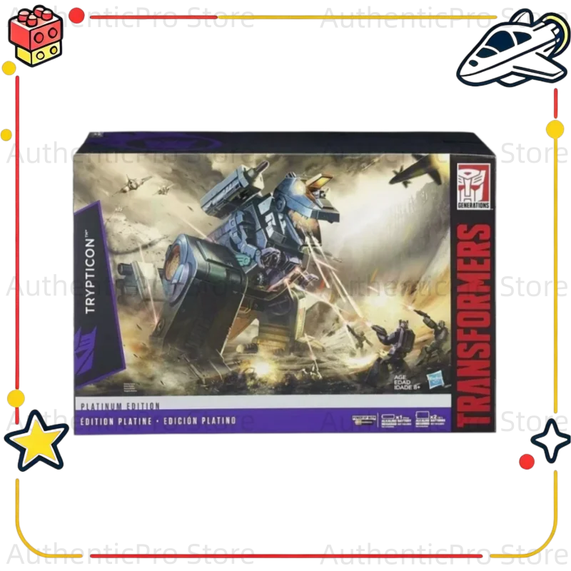 Original Hasbro Transformers Toys G1 Series PLATIINUM EDITION Titan Class TRYPTICON Electric Walking Anime Figure Model Toys