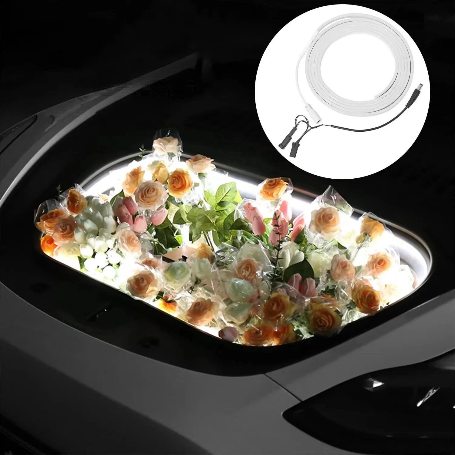 Auto Modified Model 3 LED Flexible Silicone Tube Car LED Front Rear Trunk Strip Spare