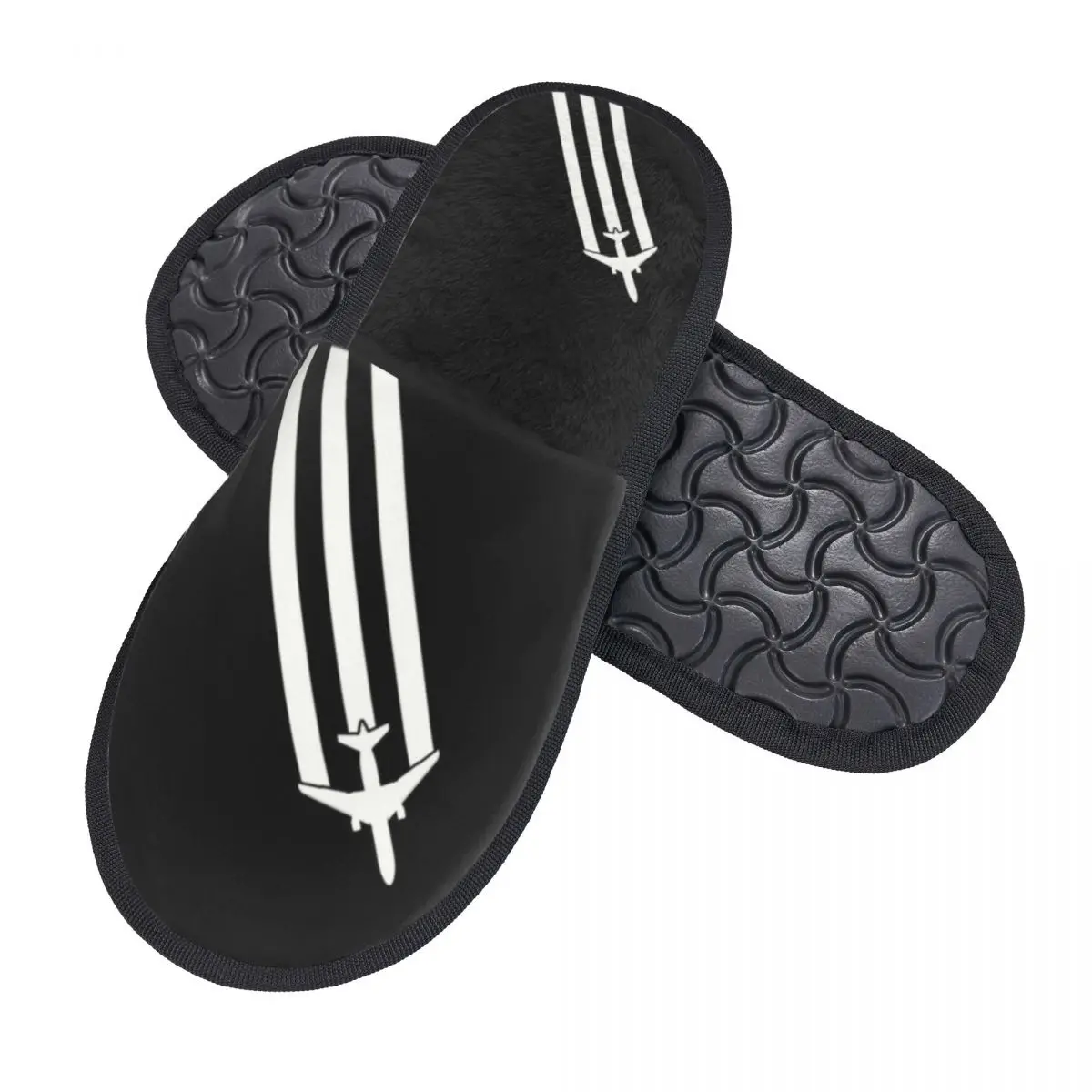 Custom Aviation Plane Chemtrails House Slippers Women Soft Memory Foam Fighter Pilot Slip On Bedroom Slipper Shoes