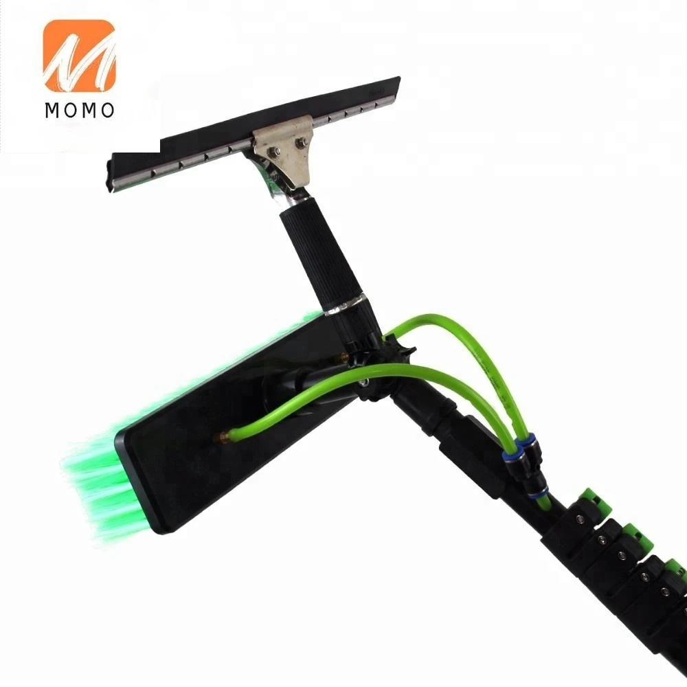 Supplier telescopic pole water fed brush with glass wiper for window cleaning