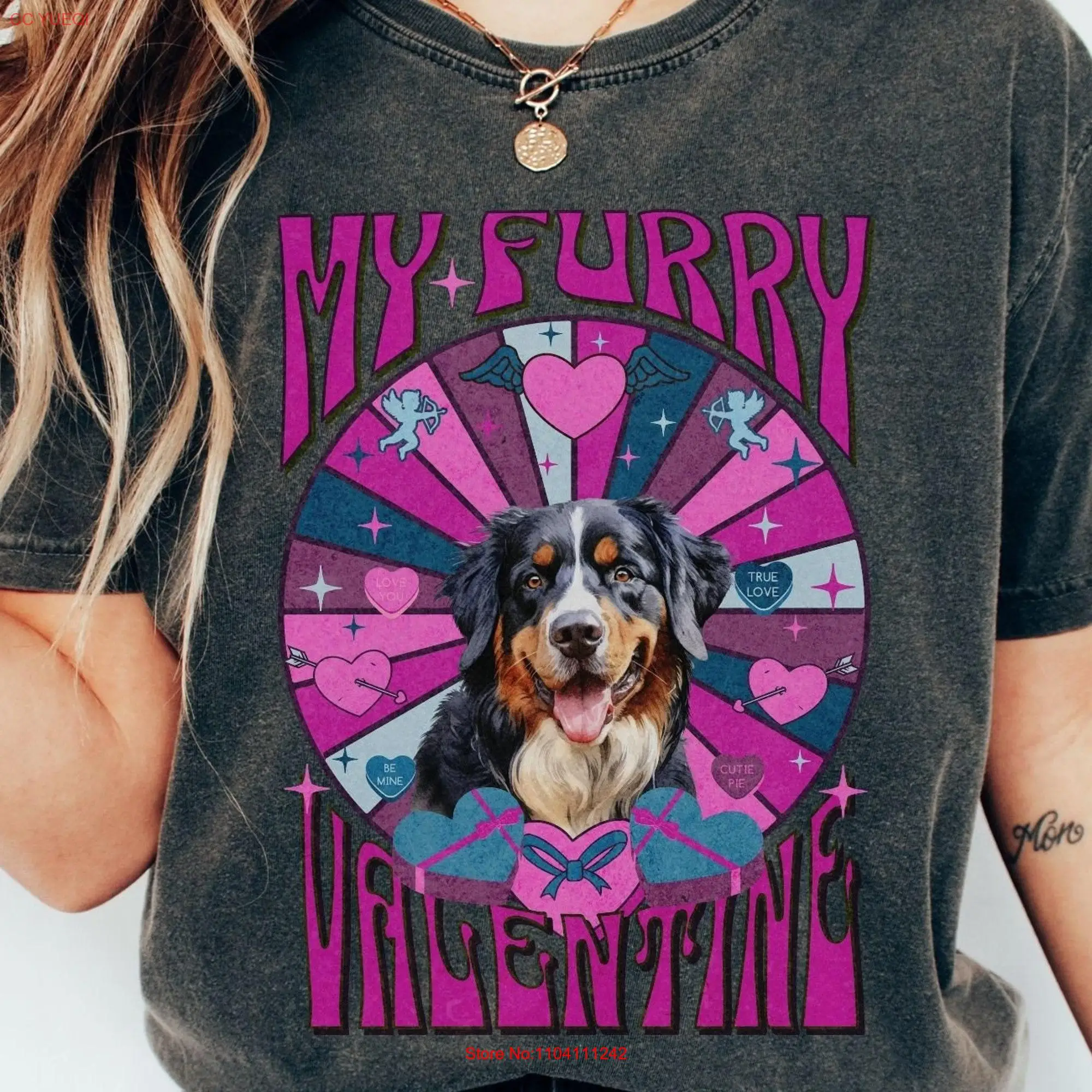 Bernese Mountain Dog Valentines T Shirt Mom for Her Berner Valentine's long or short sleeves