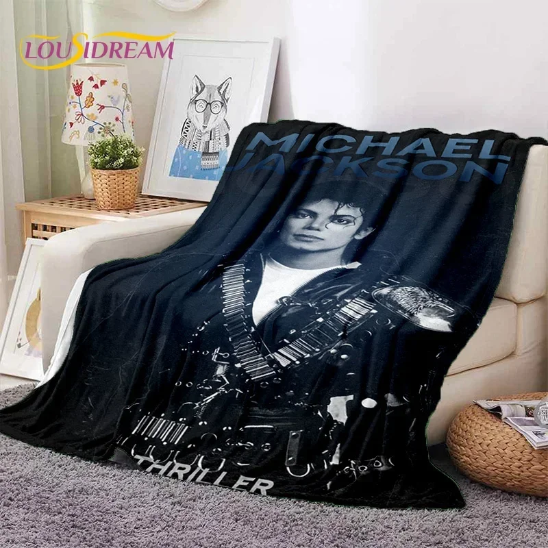 Miękki flanelowy koc MJ King of Pop Michael Jackson do łóżek Sypialnia Sofa Piknik, koc do rzucania na zewnątrz Prezent rekreacyjny