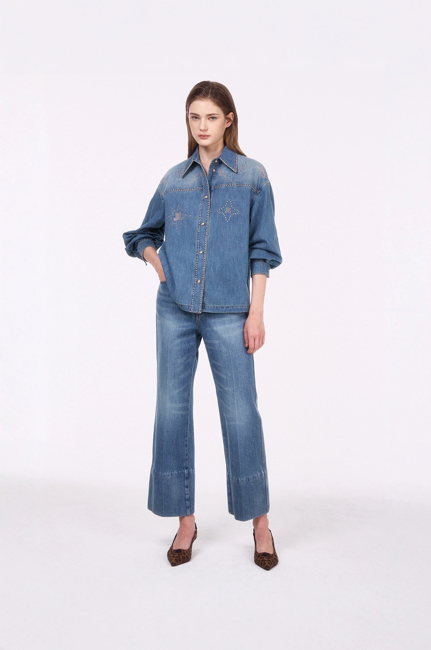 Jeans a gamba dritta a vita alta Jeans singoli coreani versatili in nove pezzi da donna in cotone elasticizzato Denim Primavera New Sle