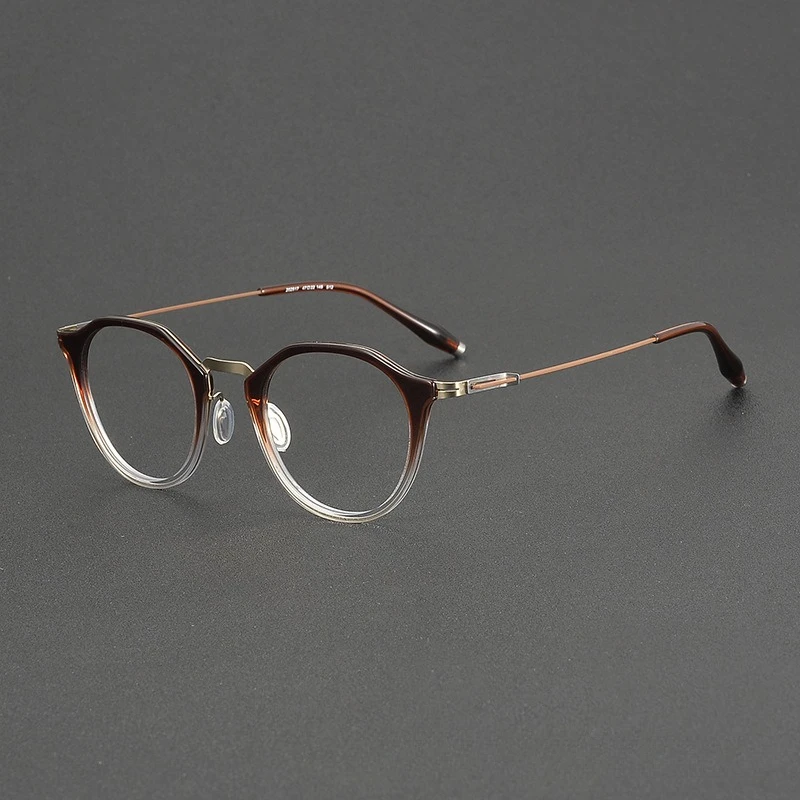 

Top Grade Brand Design Titanium Women Frame Retro Polygon Handmade 202517 Myopia Anti-blue Glasses for Men Prescription Eyewear