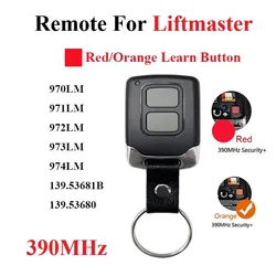 For 971LM 973LM 390MHz Remote Control Remote Control Garage Door Opener Red or Orange Learn Button