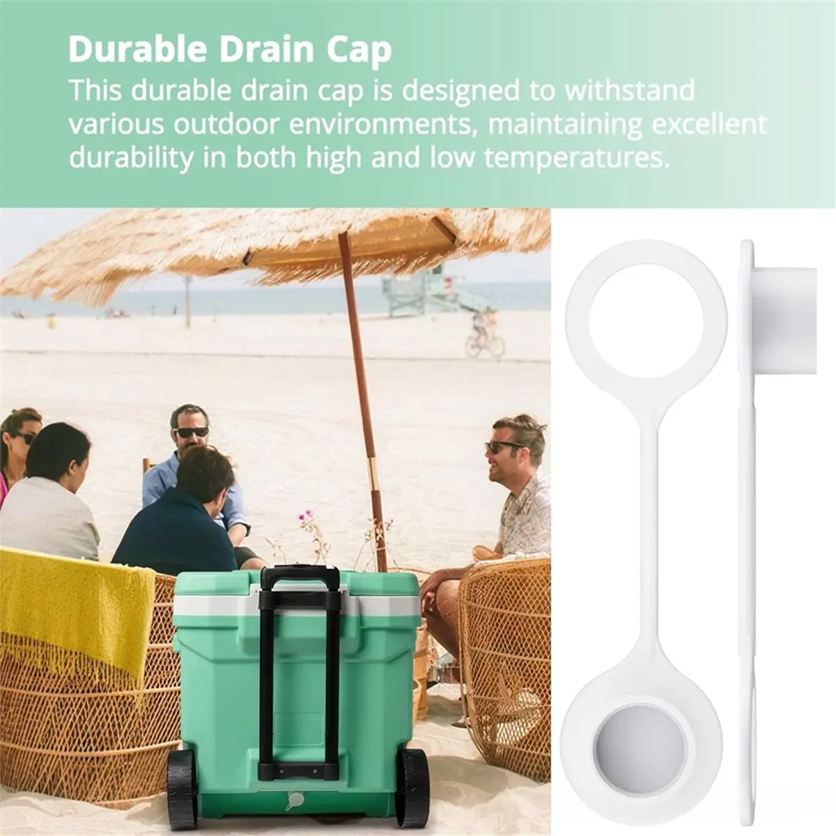 2 Pack Drain Plug Caps for Coolers for 25-70 QT Ice Chest Coolers, Triple-Snap Drain Plug Caps Replacement Parts