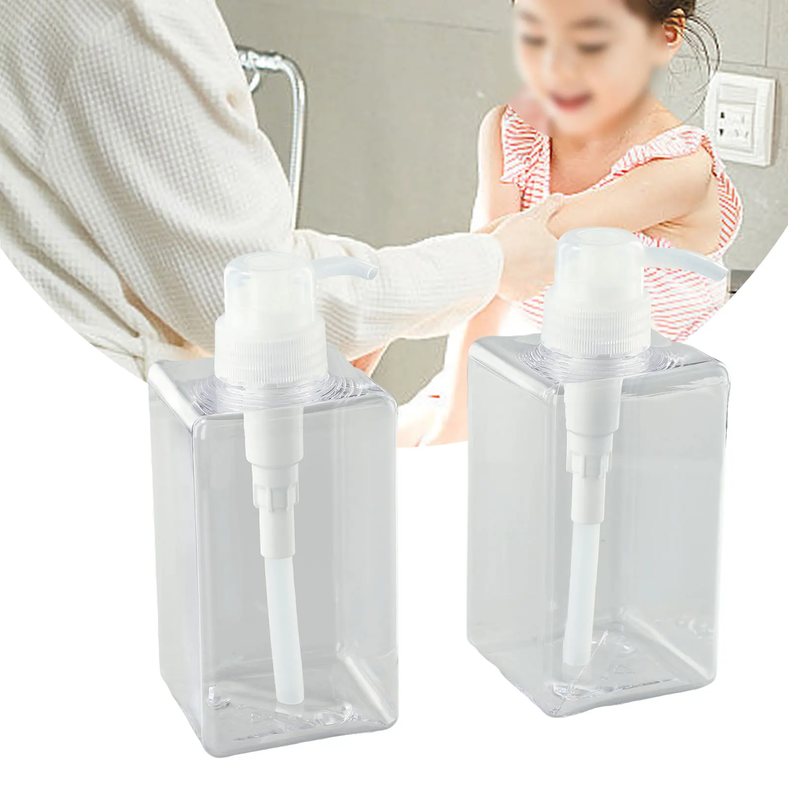 

Экономичный и экологически чистый дозатор мыла, набор из 2 прозрачных бутылок с насосом для ванной и кухни (все по 50 мл)