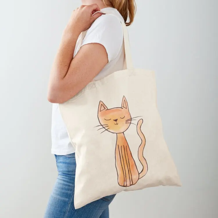 

Mango Cat Tote Bag reusable grocery bags Women bags canvas bags free delivery