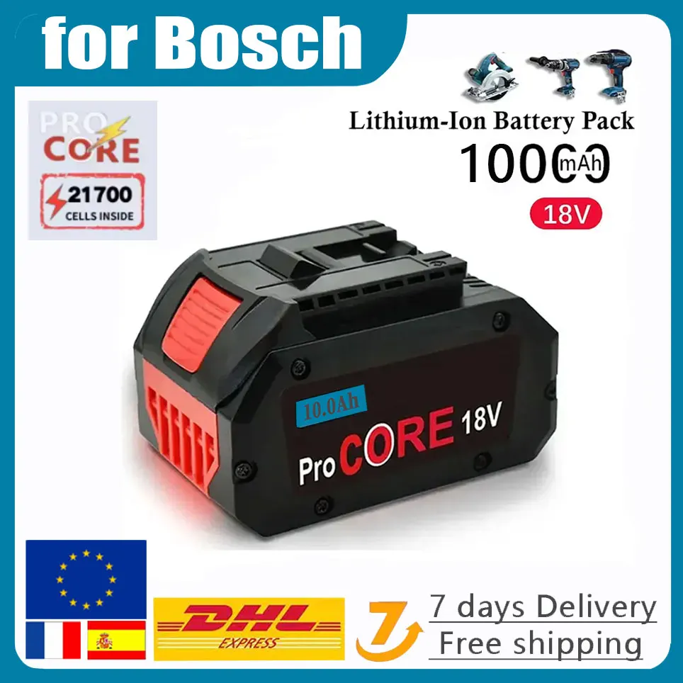 Pour Bosch 18V 10.0Ah 21700 Zelle ProCORE Batterie de remplacement 18V Système professionnel Outils sans fil BAT609 BAT618 GBA18V80