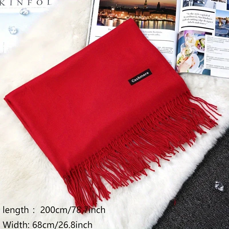 Large Size Geometric Pattern Scarf Stylish Versatile Soft Comfotable Shawl Autumn Winter Breathable Coldproof Neck Scarf