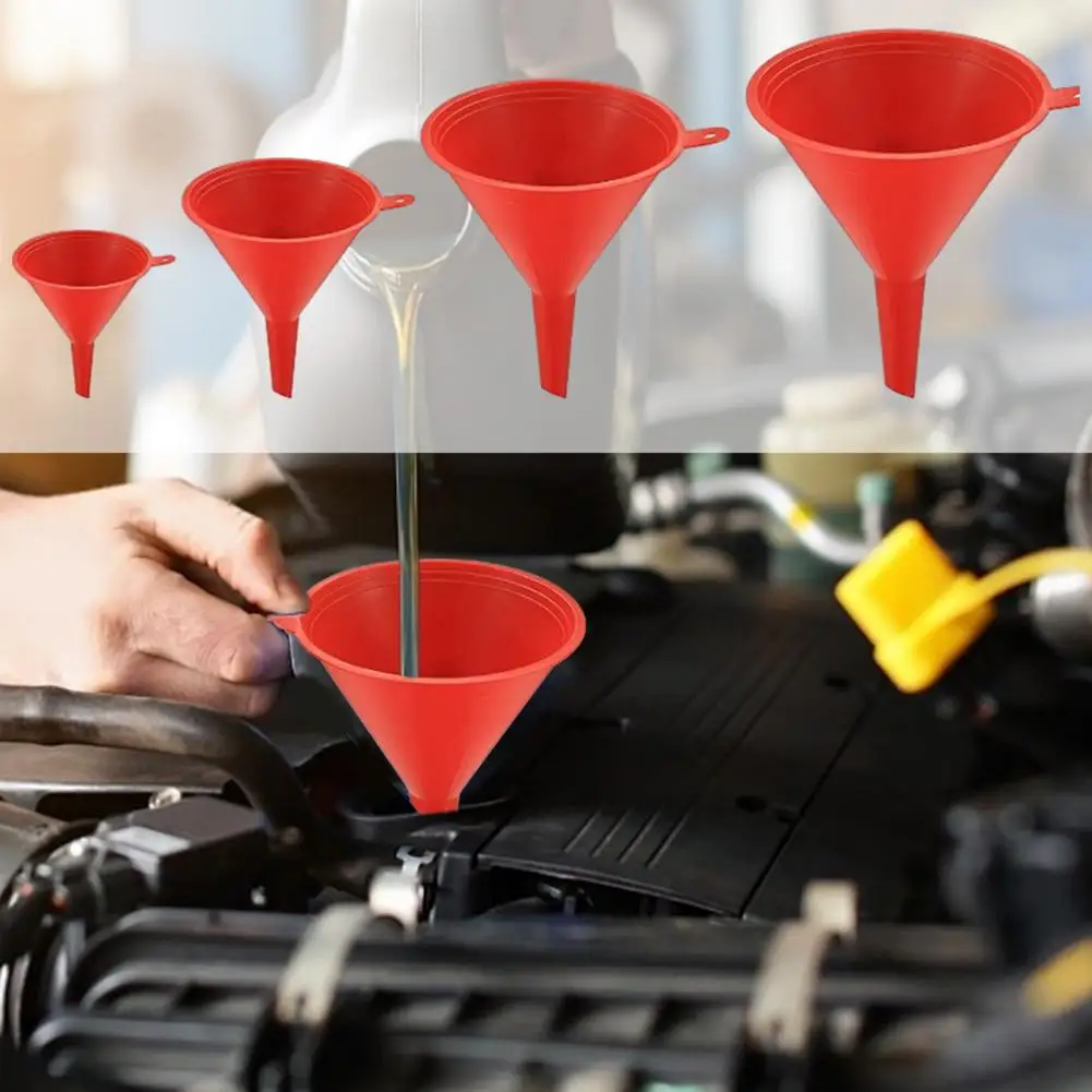 1 Set Automotive Funnel Wide Mouth Fuel Funnels Plastic Long Neck Oil Funnels Right Angle Funnels With Detachable Spout Filter