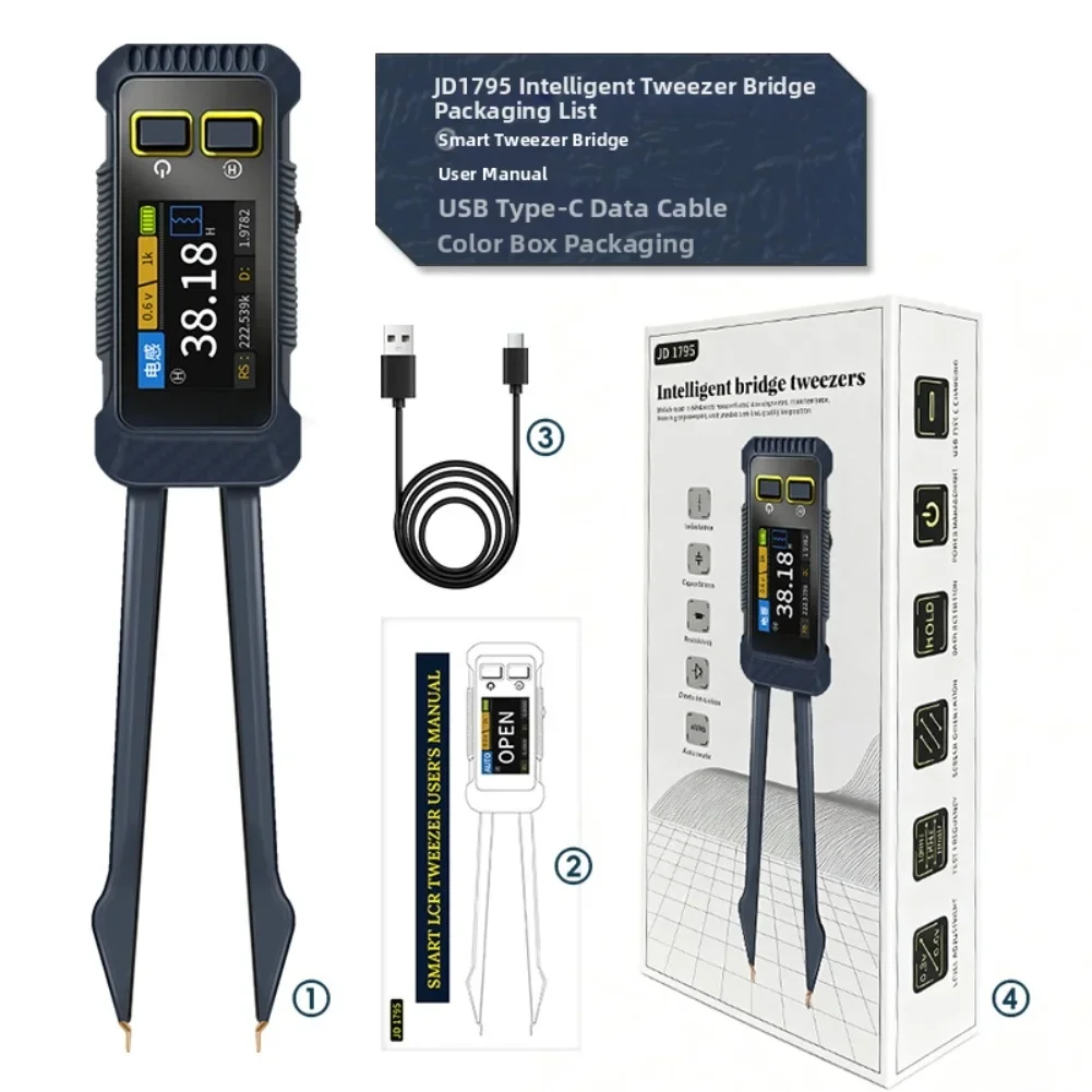 ESR Meter LCR Tweezers Inductance 0.00001 F-0.0001 F Measures Impedance Z Loss Tangent D Measurement For SMD Components