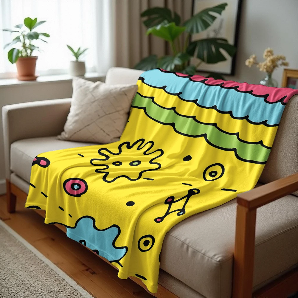 Pop Doodle Lightweight Microfiber Soft Christmas Fleece Blanket Warm Cozy Throw for Bed Sofa Office Travel All Season