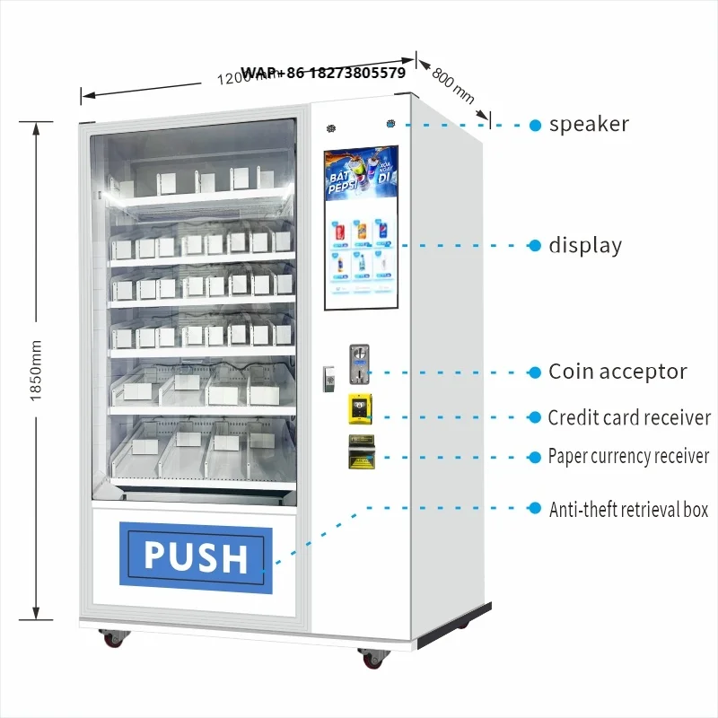 Best-selling Bubble Tea Vending Machine Snacks Hot Food Biscuits Candies 300-600 Capacity Remote Monitoring. Y-axis Scale 100.