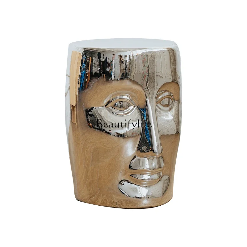 

Z.Silver face monk porcelain ceramic stool creative casual soft edge