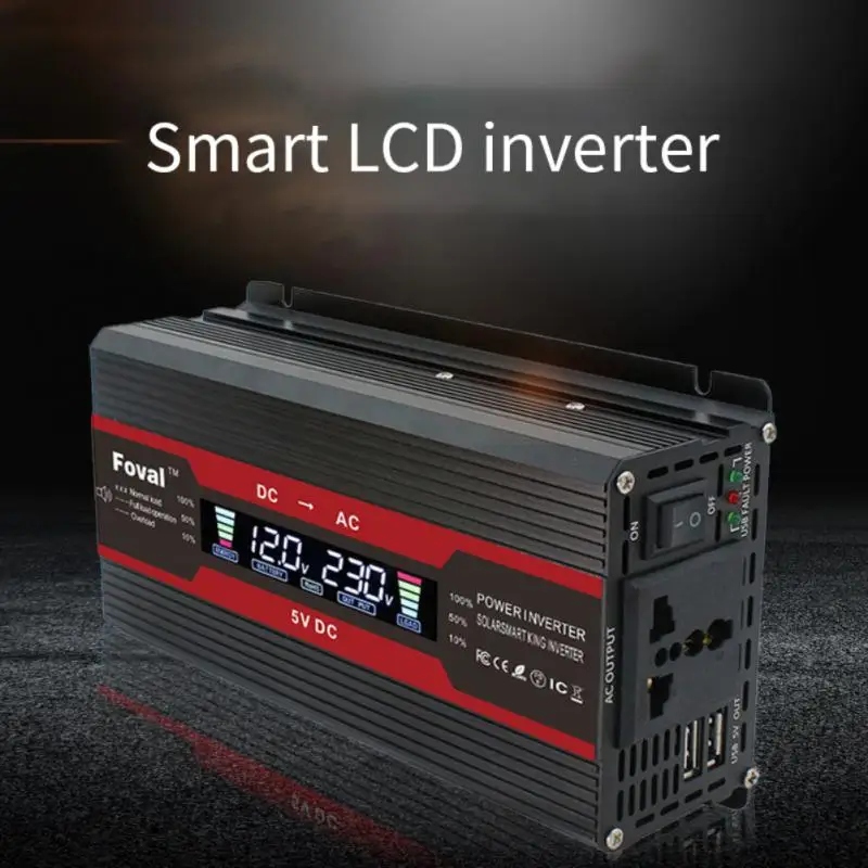 

1500W/2000W/2600W LCD Smart Home Car Inverter 12V/24V To 110V220V Power Converter Car Mounted Inverter