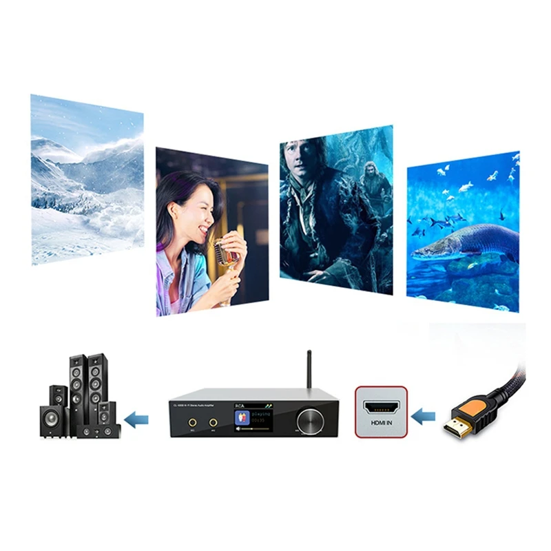 B68C Audio Amplifier Amplifier Decoding LCD Screen Display Professional Karaoke Amplifier US Plug