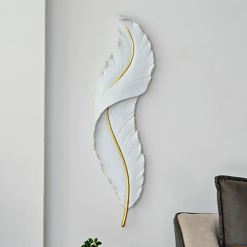 

SANDYHA Modern Creative White Feather Wall Lamp Iron Art Led Bracket Light for Bedroom Living Room Dining Room Coffee Shop Home