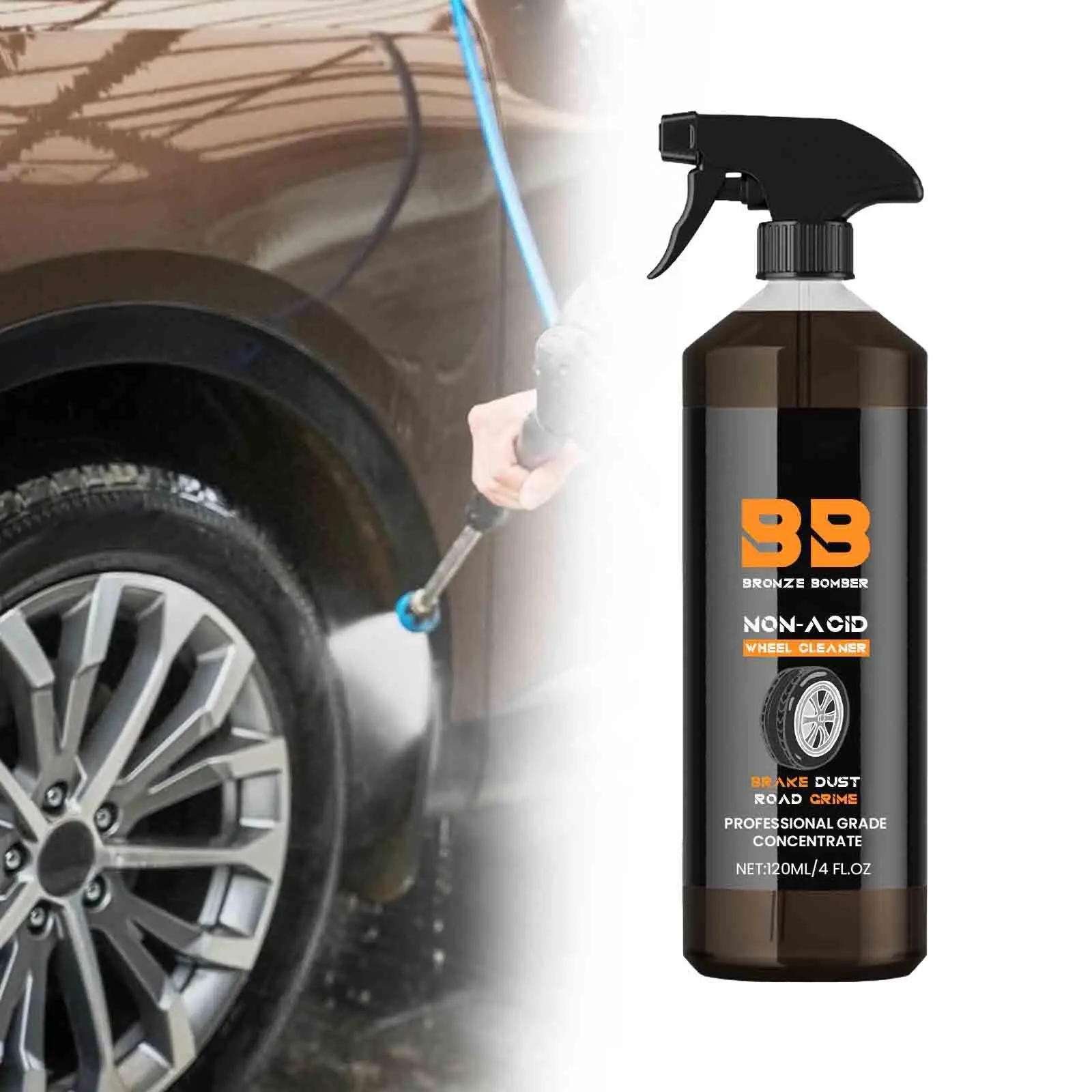 Wheel and Tire Cleaner All Wheel Safe Multipurpose Car Wheel Cleaner Spray Rim Cleaner 120ml Dust Remover for Motorcycles