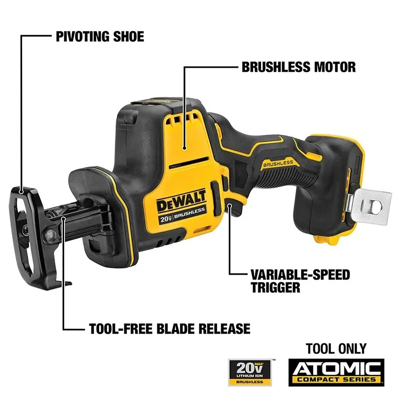 Imagem -06 - Dewalt-serra Alternativa de Uma Mano sem Fio Serra Elétrica Forte Ferramenta de Motosserra Específica de Carpintaria Atomic 20v Max Dcs369