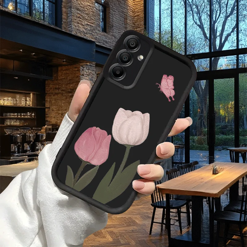 Pink Tulip Phone Case for Samsung Galaxy A10S A13 A14 A15 A16 A20S A22 A24 A25 A31 A32 A33 A34 A35 A50 A30S A53 A54 A55 A56